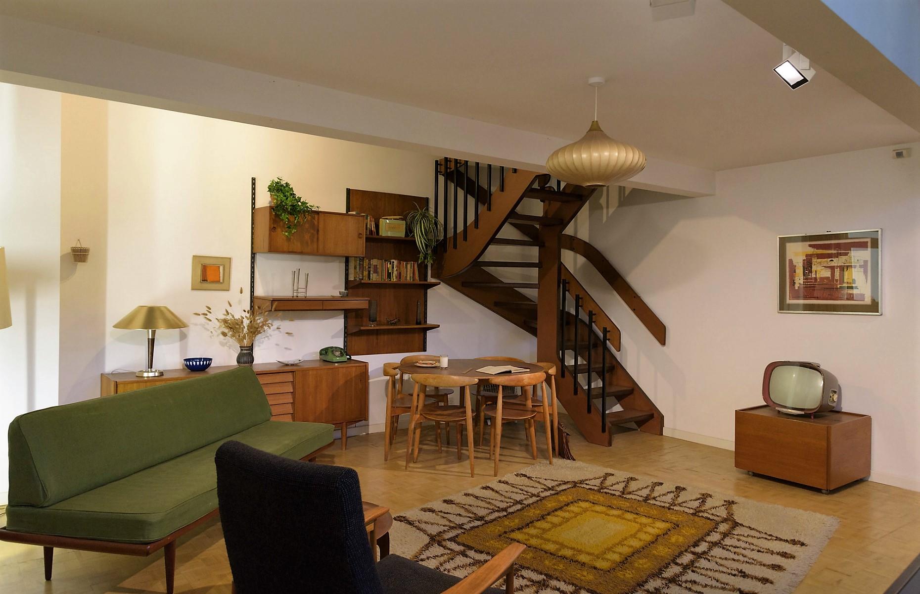Rustic 1960s living room